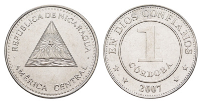 Никарагуа 1 кордоба 2007 KM 101 сталь плакированная никелем UNC 4641-411