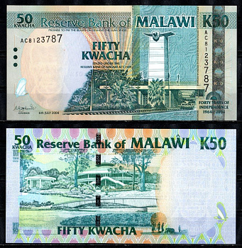 Малави 50 квача 2004 Pick 49 бумага UNC (пресс) 7485-9-3-2