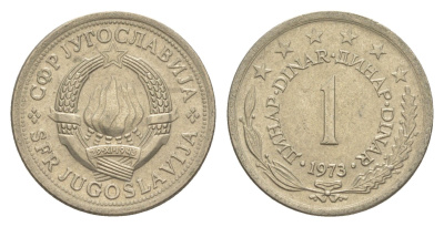 Югославия 1 динар 1973 KM 59 медь цинк никель aUNC 218-1144