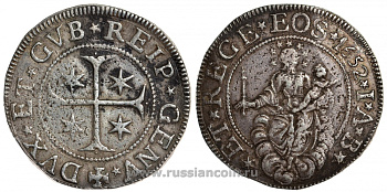 Генуя 1 скудо 1652 IAB, республика KM 79, Dav. 3901, Lunardi 260 серебро 00-805-58