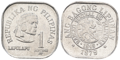 Филиппины 1 сентимо 1979 вождь острова Мактан Лапу-Лапу KM 205 алюминий  UNC  220-1069