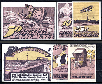Варнемюнде (Мекленбург-Шверин) набор из 3 нотгельдов 1922 2193-54-3-1