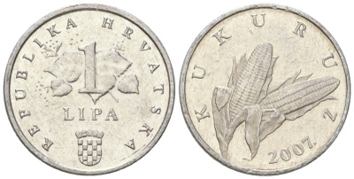 Хорватия 1 липа 2007 нечетный год KM 3 алюминий  UNC  4124-151