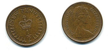 Великобритания 1/2 пенни 1971 Елизавета II (1952-2022) КМ 914, Spink 4239 бронза 4110-1649