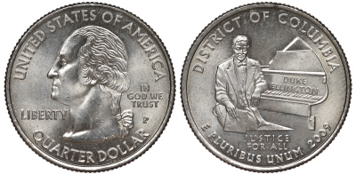 США 25 центов = квотер 2009 P, серия штаты США, округ Колумбия KM 445 медь плакированная медно-никелем 4519-345