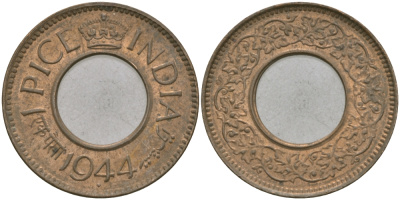 Британская Индия 1 пайс 1944 Георг VI (1936-1952) KM 533 бронза 33-1123