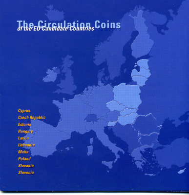 Европа набор из 10 монет разных государств ND страны - кандидаты в Евросоюз, в буклете    UNC  1-6-1-15
