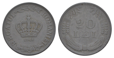Румыния 20 леев 1944 Михай I (1940-1947) KM 62 цинк 4648-1057