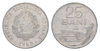 Румыния 25 бань (бани) 1982 KM 94a алюминий 4632-546
