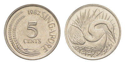 Сингапур 5 центов 1982 KM 2 медно-никель 4640-546