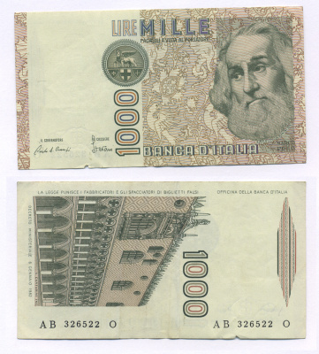 Италия 1000 лир 1982 Дворец дожеи?, Марко Поло Pick 109a 7146-20-3-1