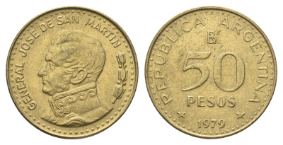 Аргентина 50 песо 1979 KM 83 алюминиевая бронза 4663-711