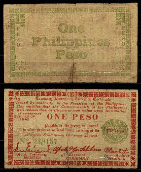 Филиппины, Негрос 1 песо 1944 Pick S672 бумага 8564-4-4-2