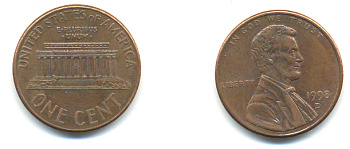 США 1 ЦЕНТ 1998 D ЛИНКОЛЬН KM 201b цинк плакированный медью 179-511
