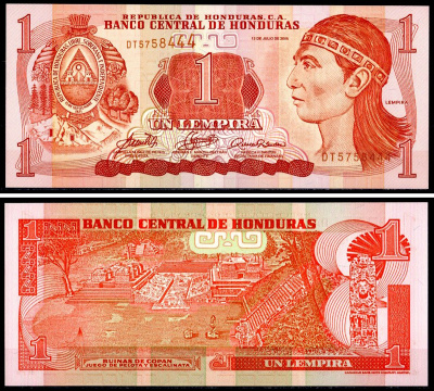 Гондурас 1 лемпир 2006 Pick 84 e бумага UNC (пресс) 402-52-3-2