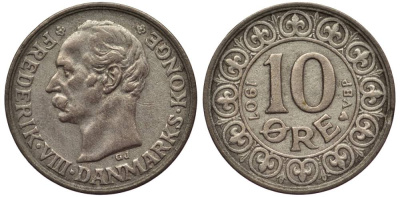 ДАНИЯ 1/5 РИГСБАНКСКИЛЛИНГА 1842 FF, КРИСТИАН VIII (1839-1848) KM 723 (C118) медь 4549-856