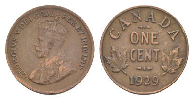Канада 1 цент 1929 Георг V (1910-1936) KM 28 бронза 4651-332