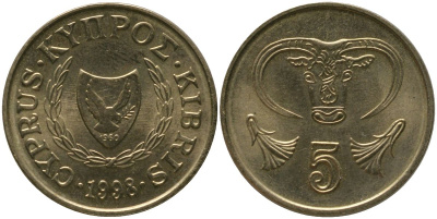 Кипр 5 центов 1998 KM 55.3 никель латунь 4158-561
