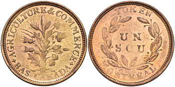 Канада 1 су ND Du Bus Canada, токен KM TN5 медь    4599-536