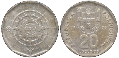 Португалия 20 эскудо 1986 INCM KM 634.1 медно-никель 51-1753