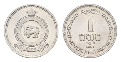 Цейлон 1 цент 1965 KM 127 алюминий UNC 4528-556