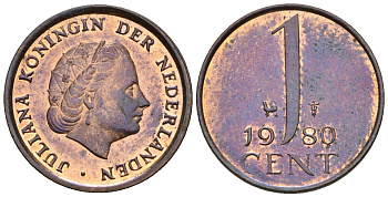 Нидерланды 1 цент 1980 Юлиана (1949-1980) KM 180 бронза UNC 220-524