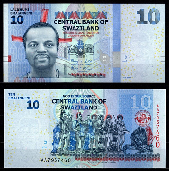 Свазиленд 10 лилангени 2010 Pick 36 a бумага UNC (пресс) 7214-27-3-1