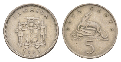 Ямайка 5 центов 1969 KM 46 медно-никель aUNC 4649-1027