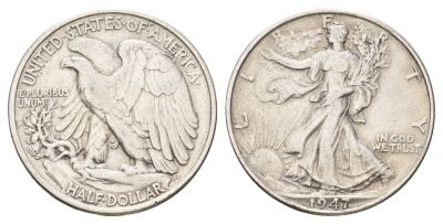 США 1/2 доллара (50 центов) 1947 KM 142 серебро 3711-1243