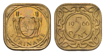 Суринам 5 центов 1966 KM 12.1 никель-латунь UNC 3458-1219