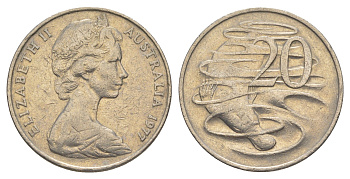 Австралия 20 центов 1977 Елизавета II (1952-2022), утконос KM 66 медно-никель 4381-511