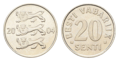 Эстония 20 сентов 2004 KM 23a сталь плакированная никелем UNC 4668-642