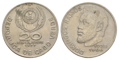 Кабо-Верде 20 эскудо 1977 KM 20 медно-никель 4634-746