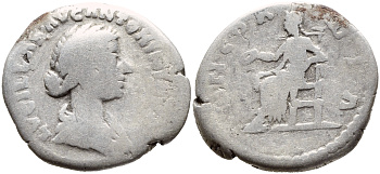 Римская Империя денарий 161-169 Луцилла, жена Луция Вера fine серебро 270-232