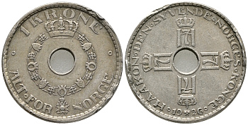 НОРВЕГИЯ 1 КРОНА 1926 ХОКОН VII (1905-1957) KM 385 медно-никель 67-144