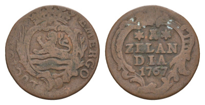 Нидерланды, Голландская Республика, Зеландия 1 дуит 1767 KM?101.1 медь 413-2441