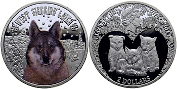 Ниуэ 2 доллара 2014 Западносибирская лайка медно-никель PROOF 1068-6-61