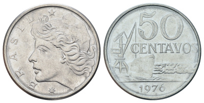 Бразилия 50 сентаво 1976 KM 580b нержавеющая сталь UNC 4150-857