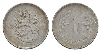 Финляндия 1 марка 1948 KM 30b железо 4647-424