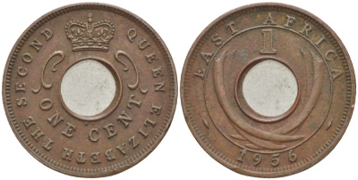 Британская Восточная Африка 1 цент 1956 Елизавета II (1952-) KM 35 бронза 113-735