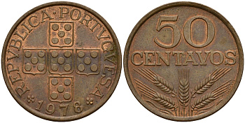 Португалия 50 сентаво 1978 KM 596 бронза 4156-534