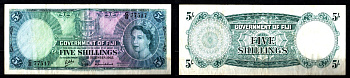 Фиджи 5 шиллингов 1962 Pick 51 c бумага 451-1206-1
