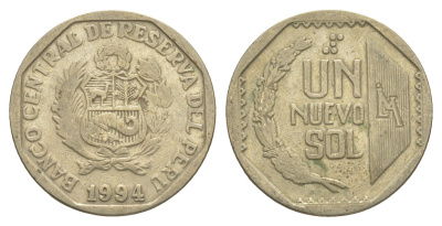 Перу 1 соль 1994 KM 308 медно-никель 4638-321