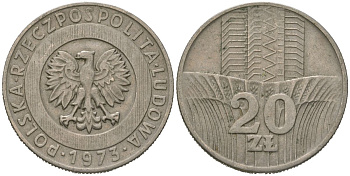 Польша 20 злотых 1973 MW Y 67 медно-никель 4619-633