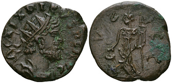 Римская Империя, императоры в Галлии антониниан 272 - 273 Тетрик, IMP TETRICVS P F AVG, бюст императора / локальное подражание типа VIRTVS AVGG RIC биллон 1073-19-37