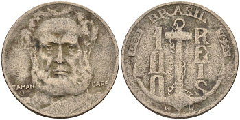 Бразилия 100 рейс 1936 Маркиз Тамандаре KM 536 медно-никель 4115-516