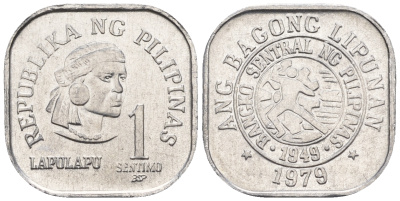 Филиппины 1 сентимо 1979 вождь острова Мактан Лапу-Лапу KM 205 алюминий  UNC  220-1066