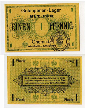 Германия 1 пфенниг ND лагерь военнопленных в Кемнице C-2810 бумага UNC (пресс) 504-79-2-2