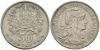 Португалия 50 сентаво 1968 KM 577 медно-никель 4148-345