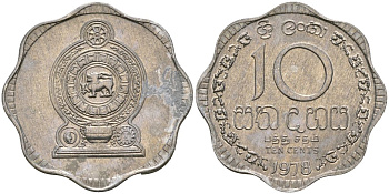 Шри-Ланка 10 центов 1978 KM 140a алюминий 4135-1222